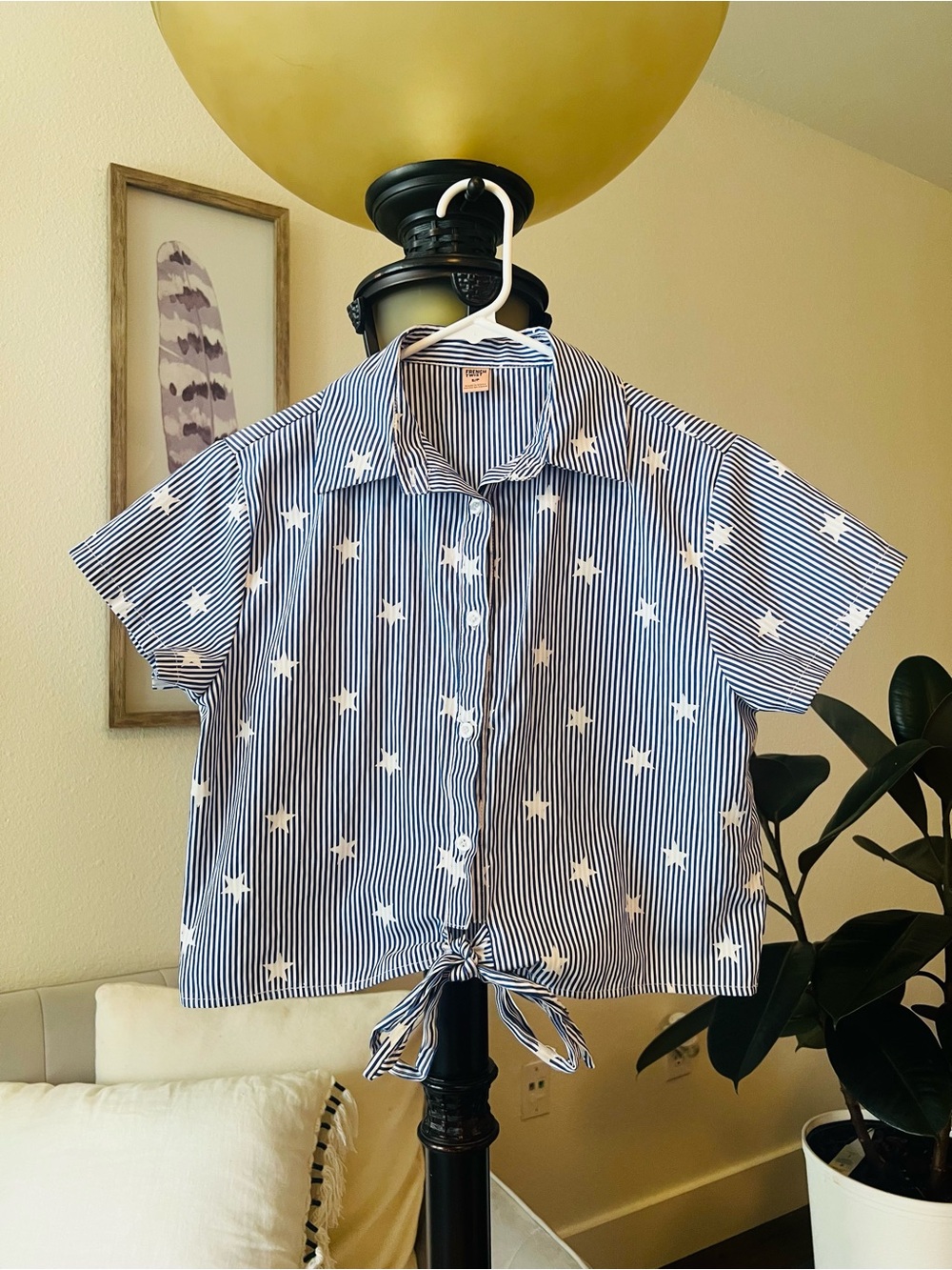 Kids Star & Stripe Tie-Front Shirt - Blue